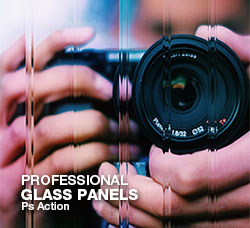 极品PS动作－玻璃棱镜(含PDF图文教程)：Professional Glass Panels Ps Action
